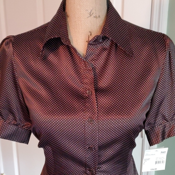Covington Brown Polka-dot Blouse - Picture 2 of 8
